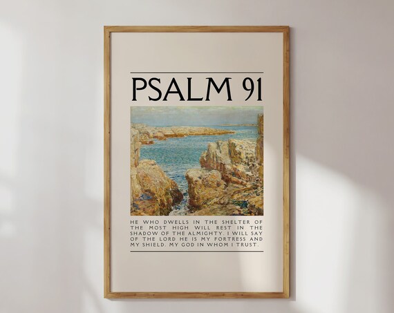 Psalm 91 My Fortress and My Shield Rocky Coast Christian Poster