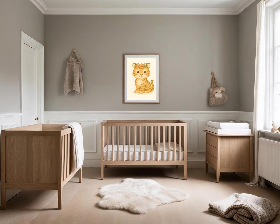 Safari Nursery Tiger Wall Art, Kids Room Decor - Image 2