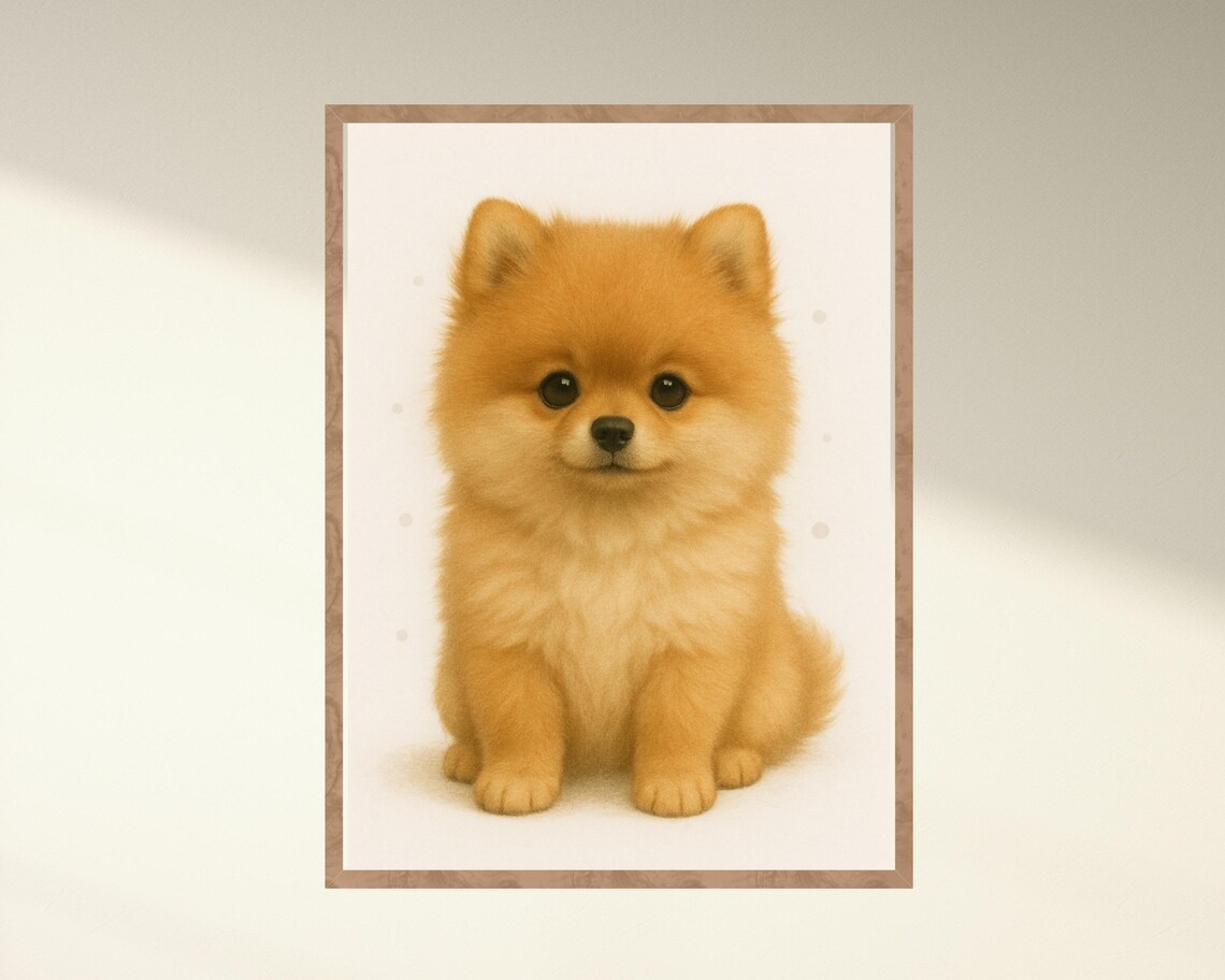 Pomeranian Puppy Poster, Nursery Kids Room Decor - Image 4
