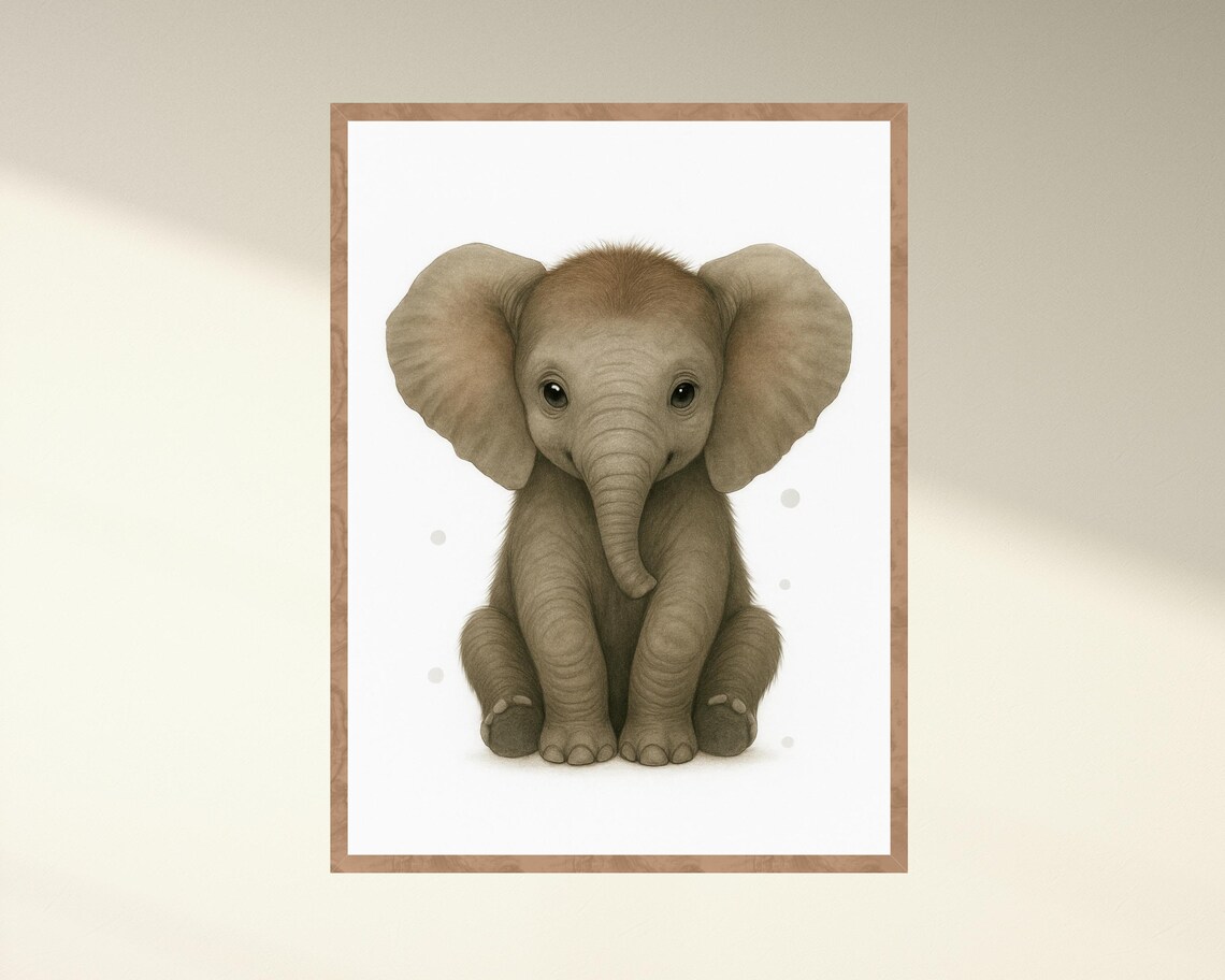 Elephant Nursery Art Print, Safari Animal Decor - Image 4