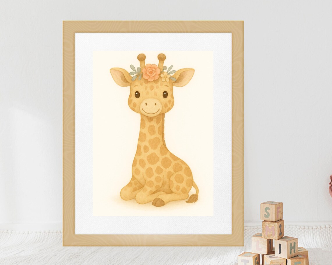 Safari Giraffe Nursery Print, Boho Baby Room - Image 3