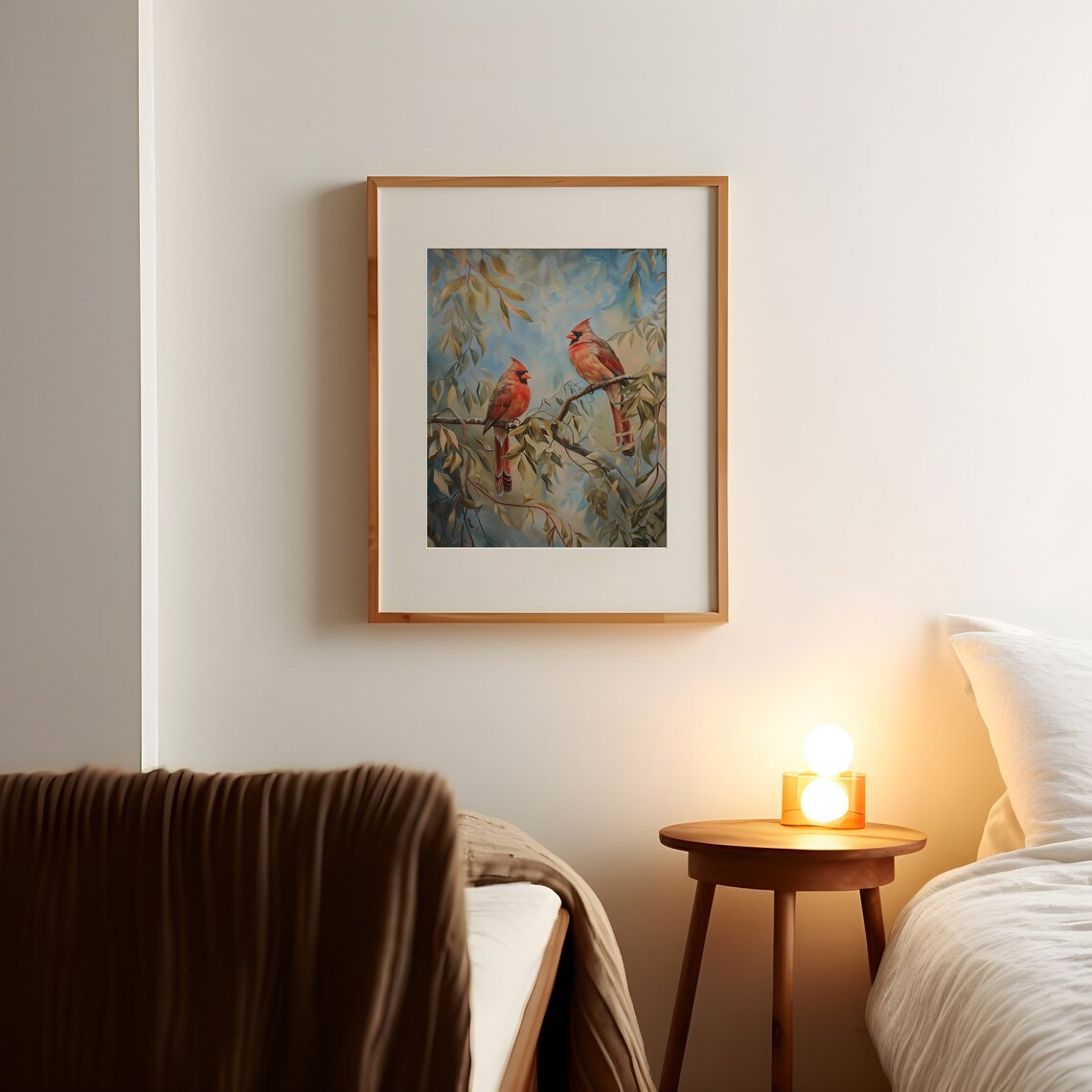 Vintage Cardinal Bird Art Print, Farmhouse Rustic Country - Image 2