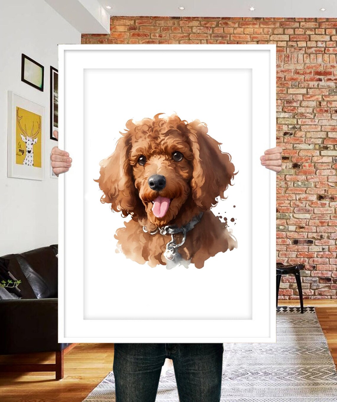 Watercolor Custom Dog Portrait, Pet Loss Gift - Image 2