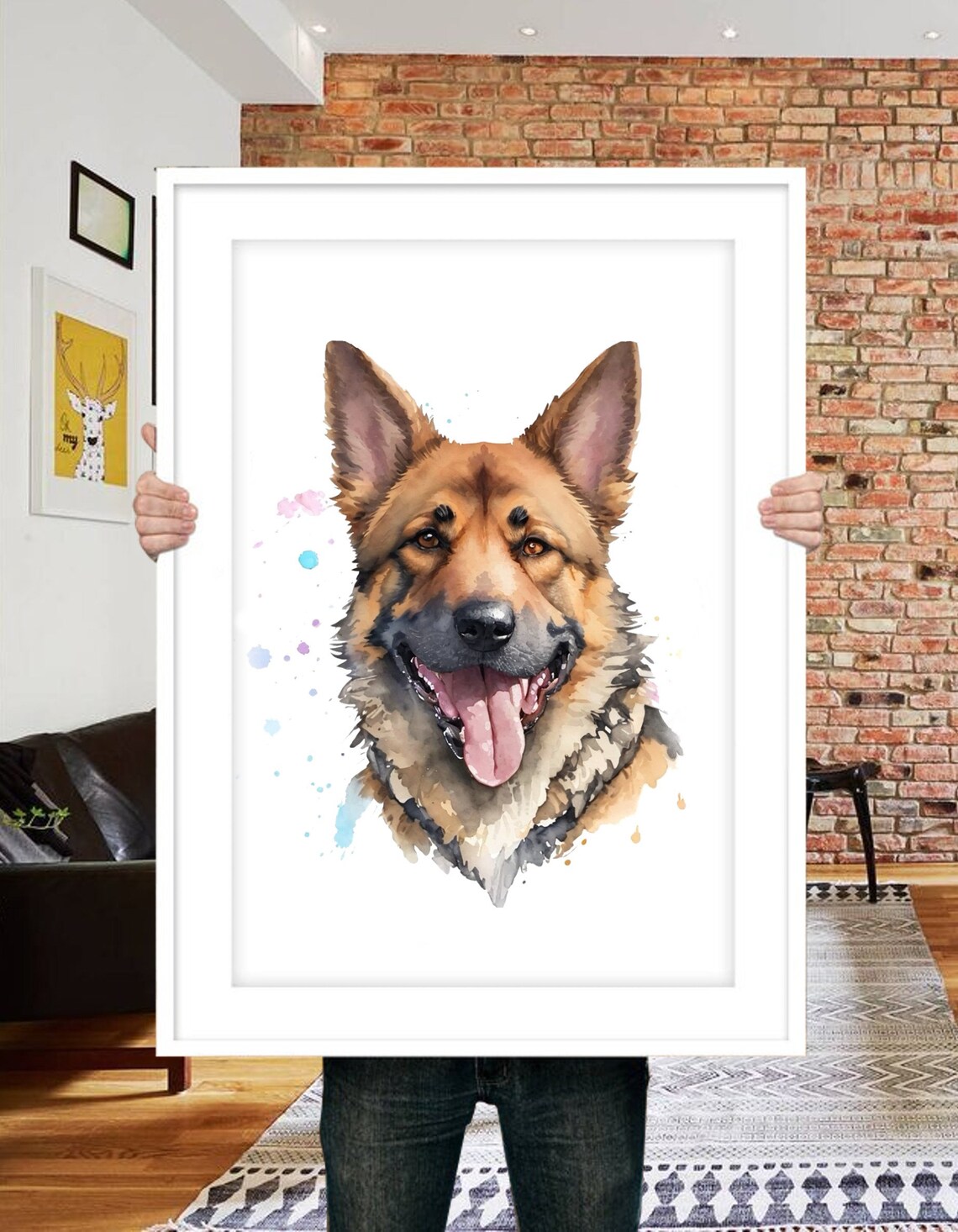Custom Dog Portrait Watercolor Pet Memorial Gift - Image 4