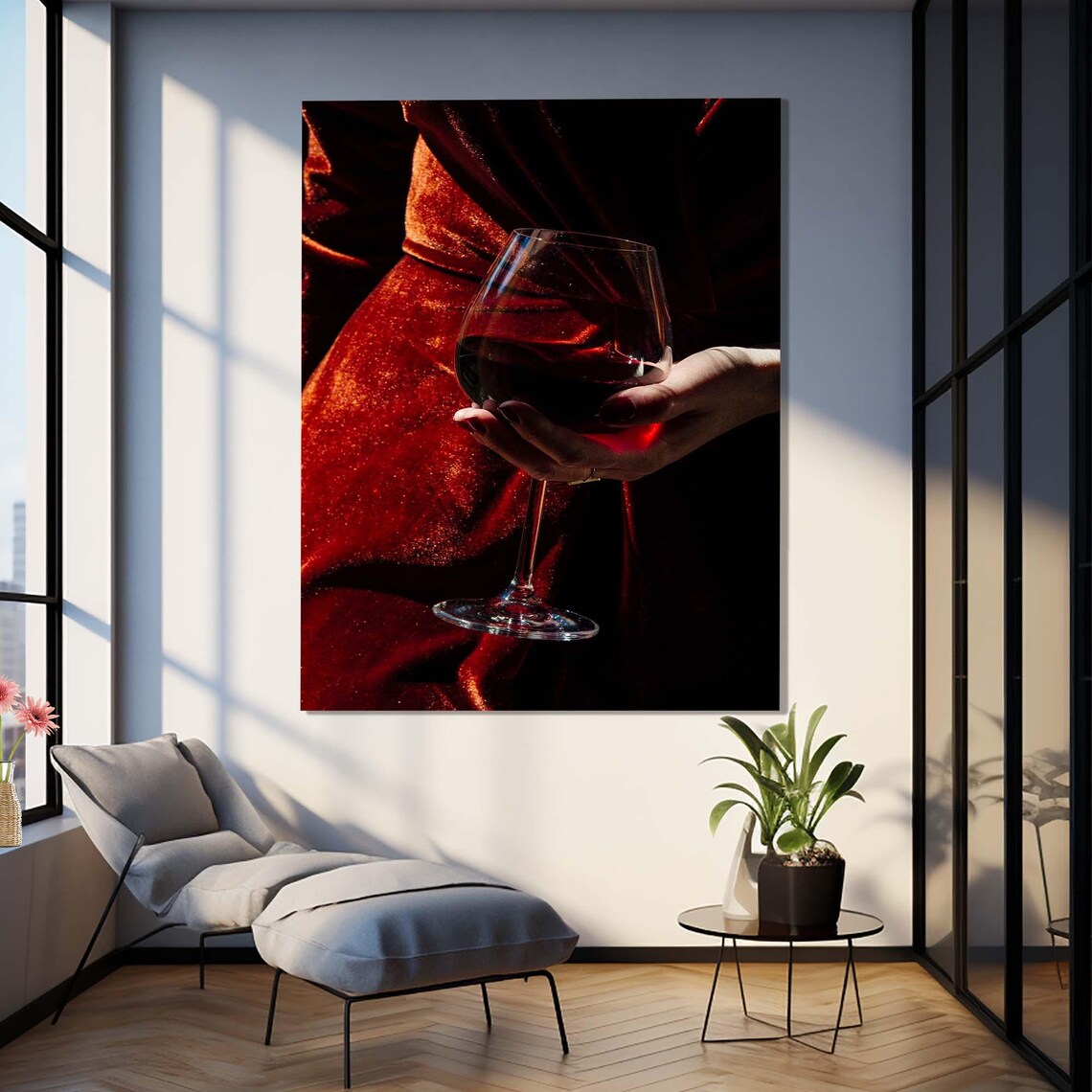 Red Wine Wall Art Print, Kitchen and Hallway Decor - Image 3