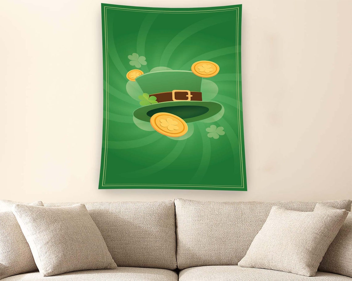 Saint Patricks Day Leprechaun Hat Gold Coins Shamrock Holiday Poster - Image 2
