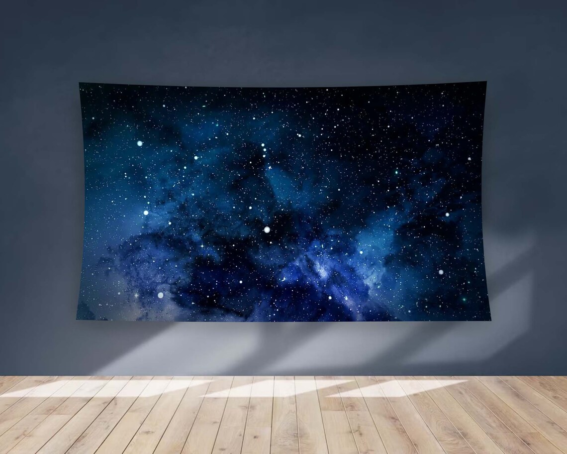 Blue Tapestry Stars Nursery Room Art Print - Image 2
