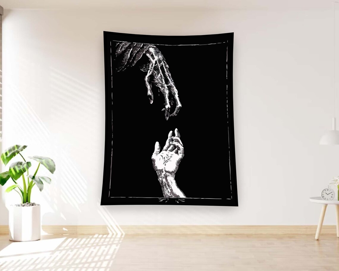 Gothic Abstract Couple Art Print, Minimalist Dark - Image 2