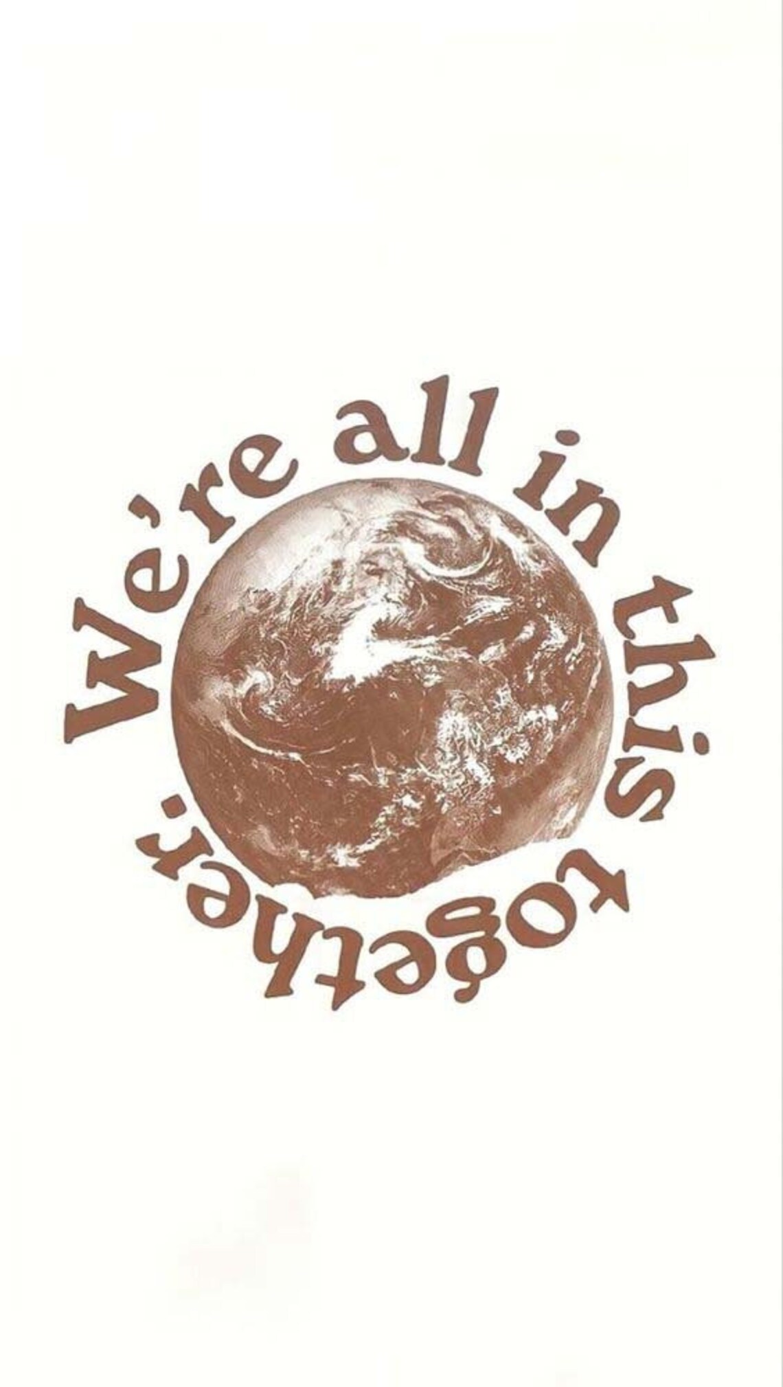 We Are All In This Together Earth Quote Brown White Minimalist Wall Art - Image 3