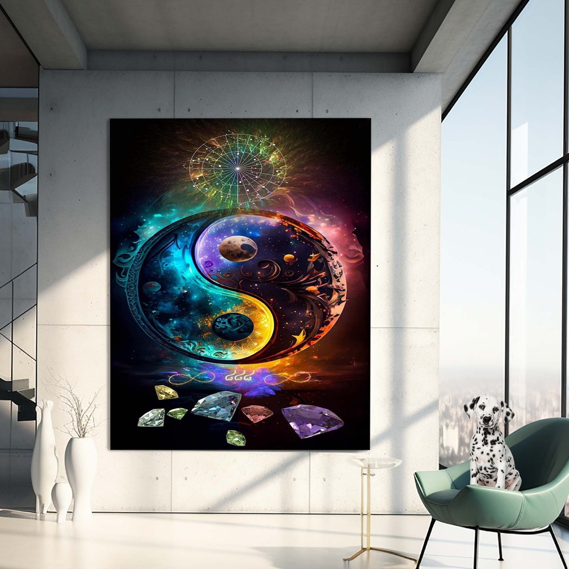 Yin Yang Galaxy Nebula Planets Cosmic Spiritual Energy Wall Poster - Image 3