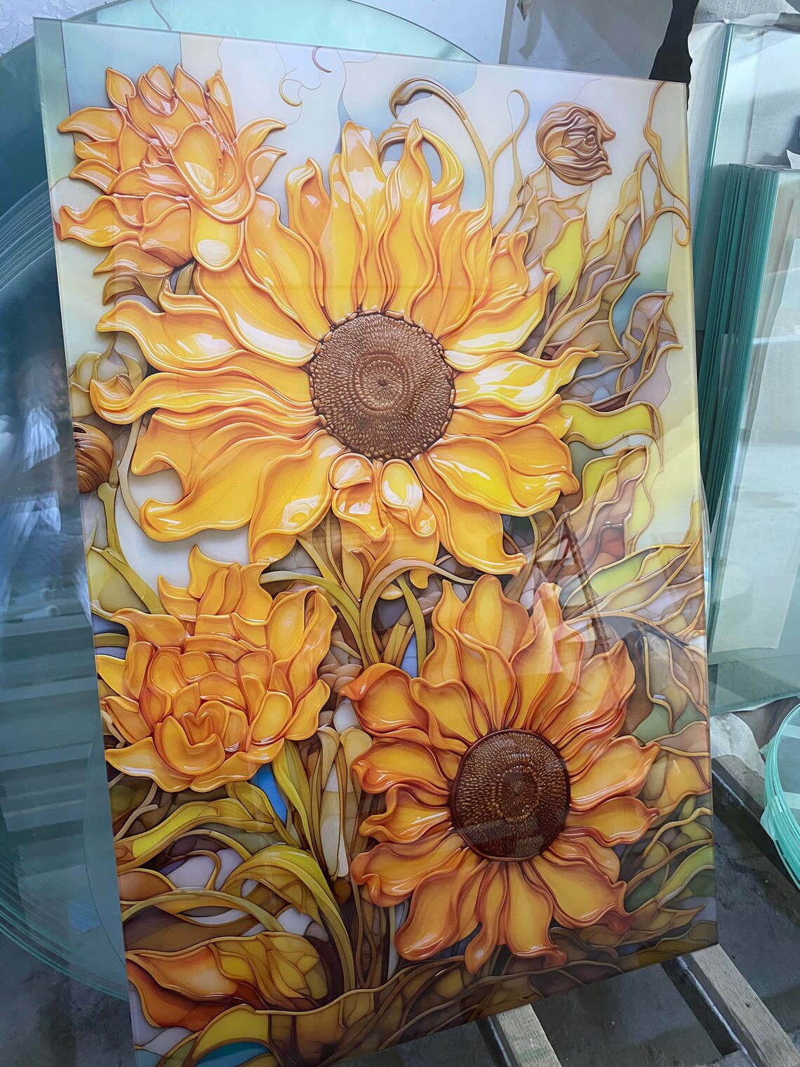 Van Gogh-Inspired Floral Design Wall Art Print - Image 3