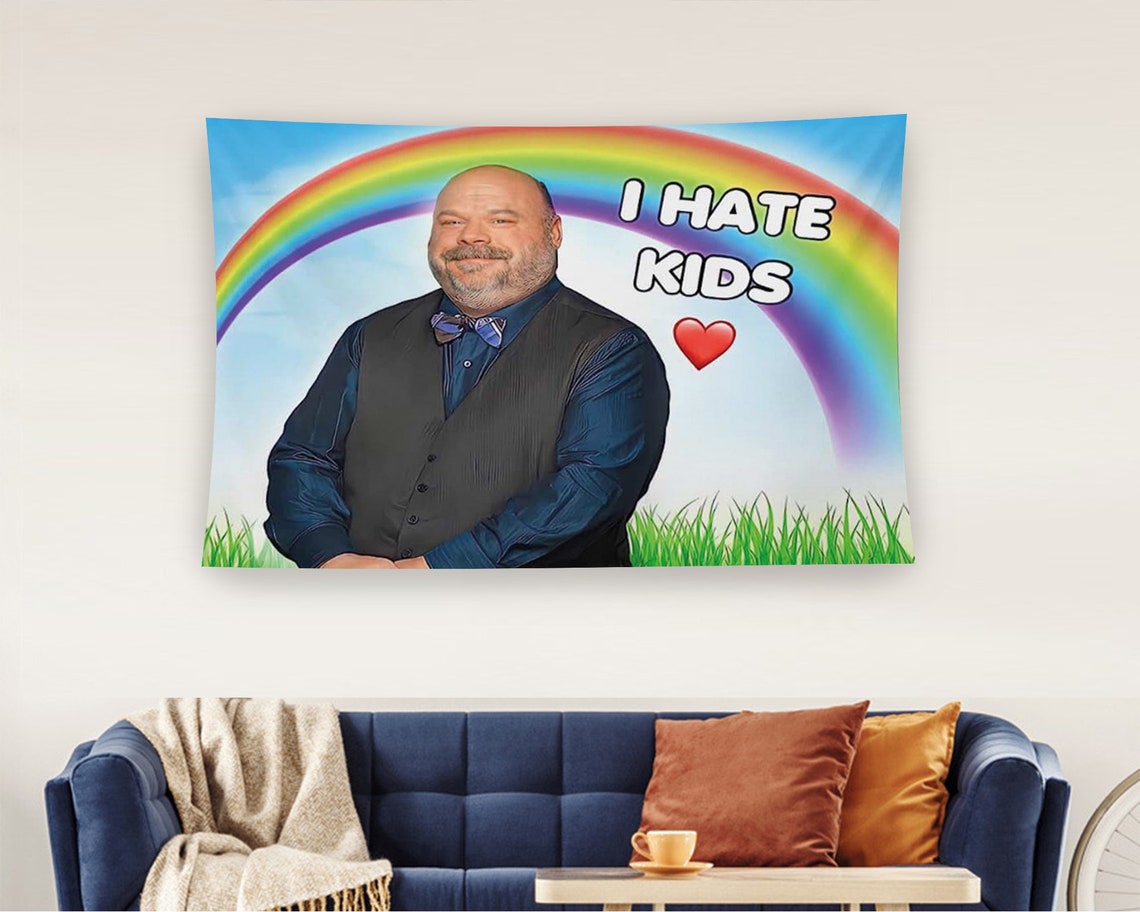 Funny I Hate Kids Meme Rainbow Gag Joke Novelty Dorm Room Poster