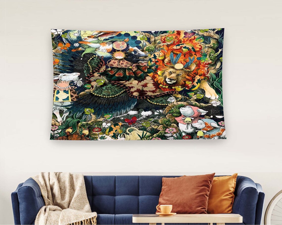 Forest Design Tapestry Animal Pattern Wall Decor College Tapestry Custom Tapestry Tapestry Wall Hanging Decor Tapestry Aesthetic Decor
