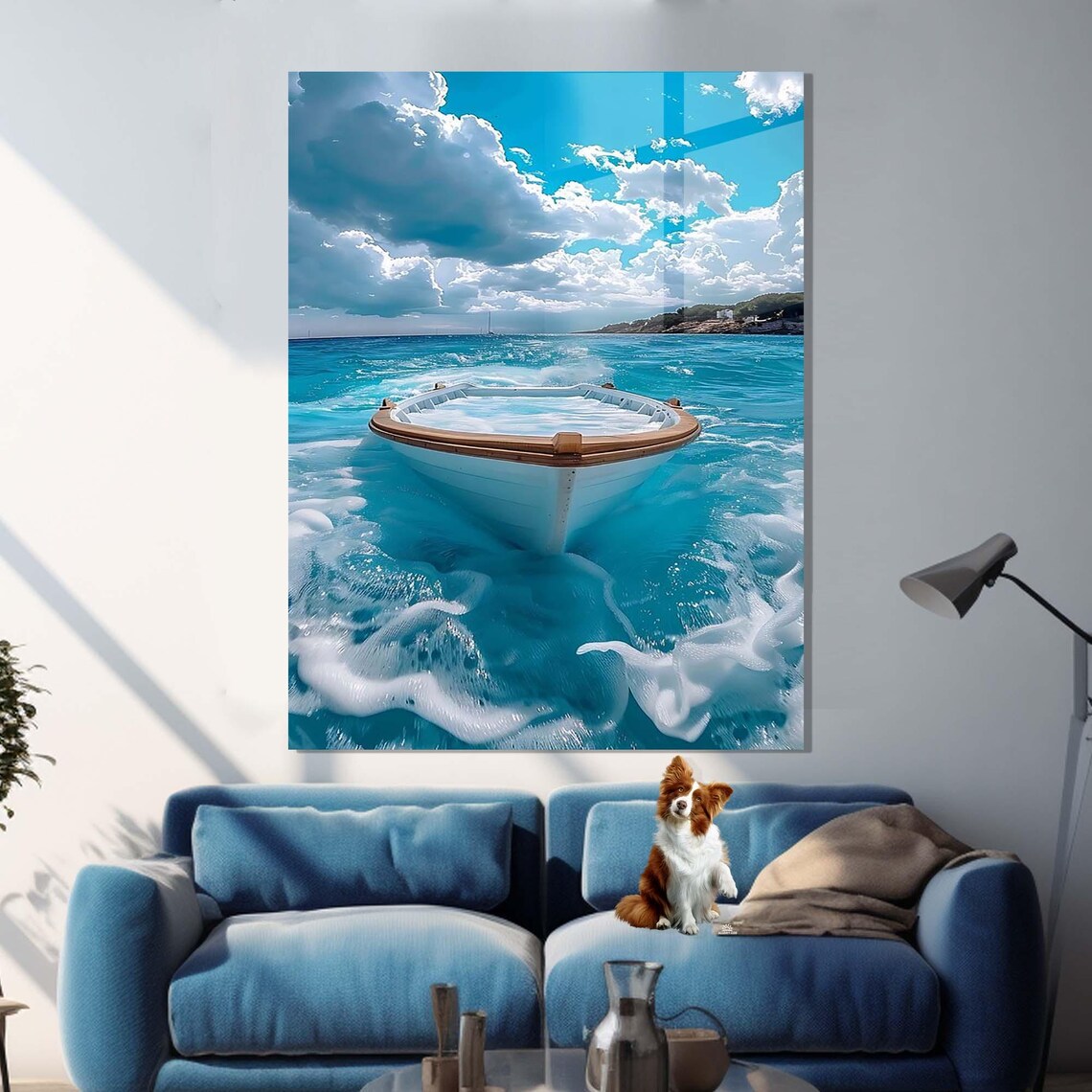 Wave and Sea Themed Wall Art Print, Blue Landscape - Image 3