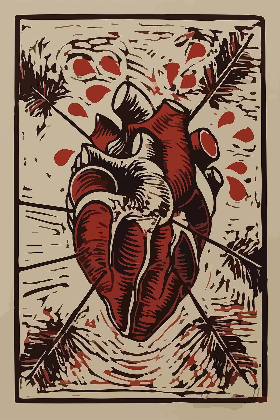 Heart Tarot Minimalist Gothic Home Wall Art Print - Image 3