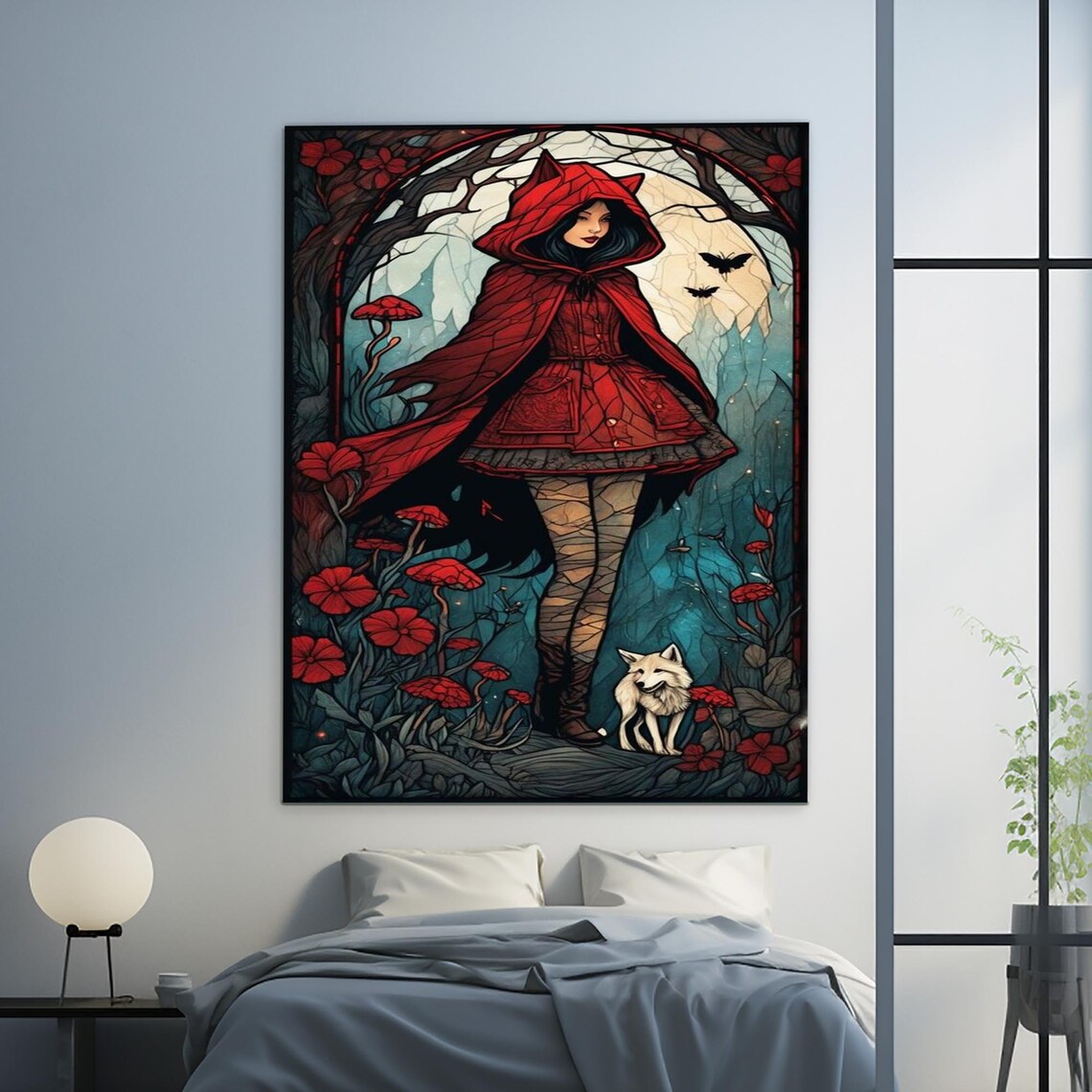 Little Red Riding Hood Dark Forest White Wolf Fairytale Gallery Poster