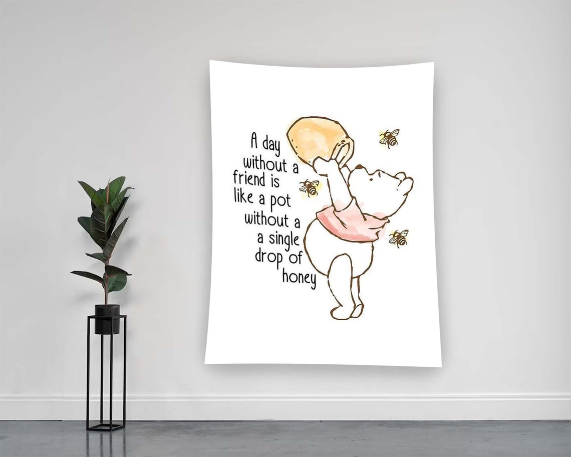 Winnie The Pooh Honey Quote Nursery Classic Bear Friendship Poster - Image 2