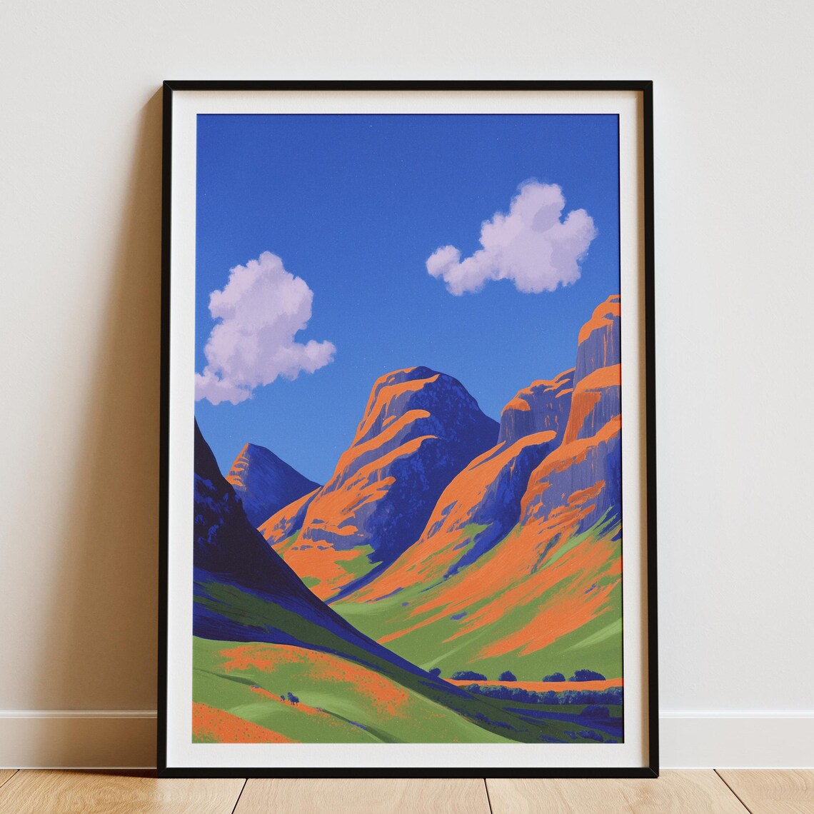 Glencoe Scotland Highlands Pass Colorful Mountain Valley Poster