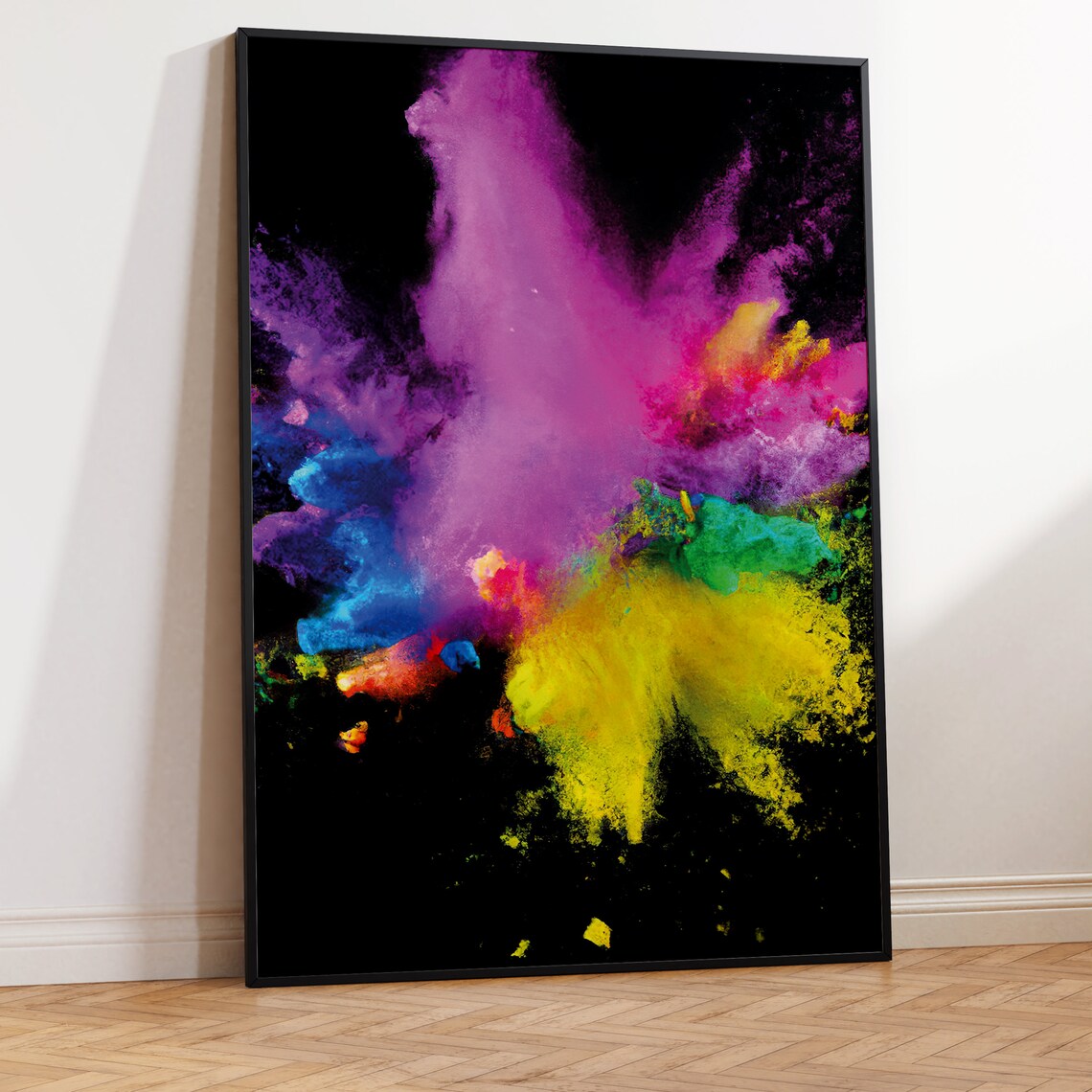 Colorful Powder Explosion on Black Vibrant Burst Abstract Photo Poster - Image 2
