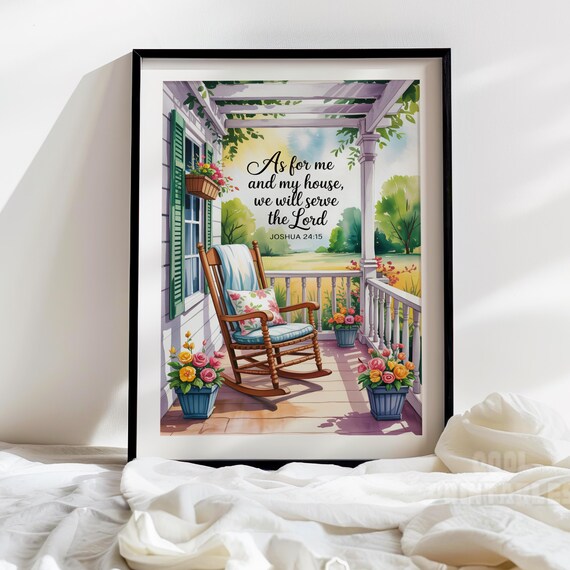 As For Me And My House Joshua 24 15 Farmhouse Porch Scripture Wall Art