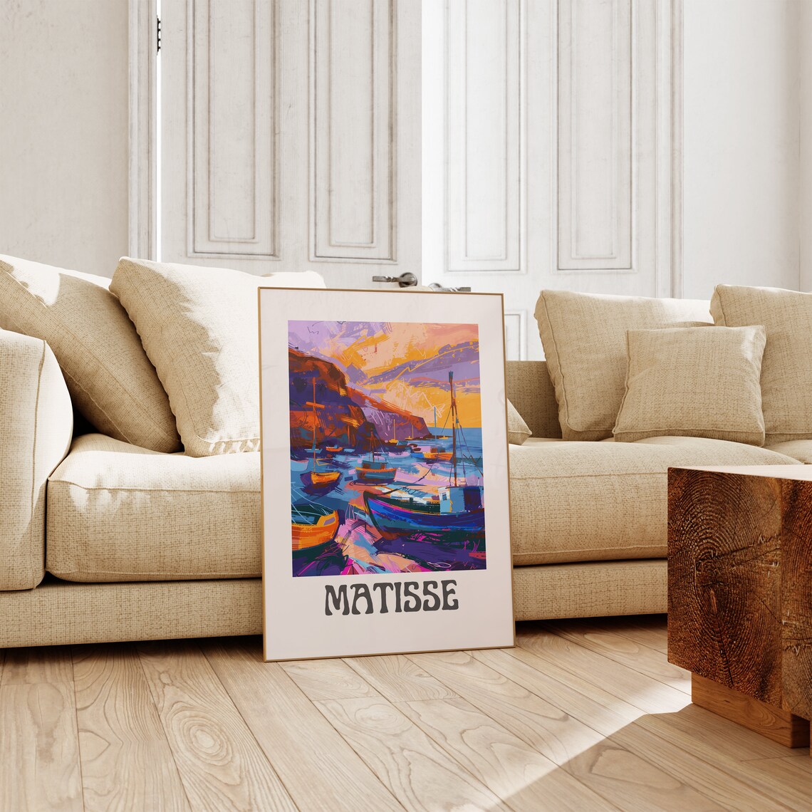 Henri Matisse Colorful Harbor Boats Purple Sunset Art Poster - Image 2
