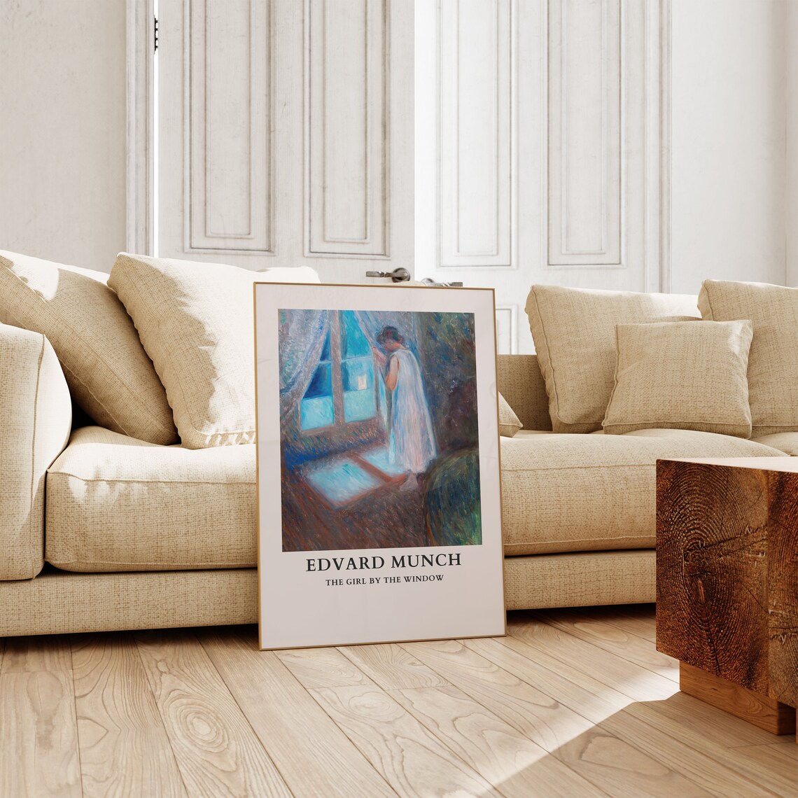 Edvard Munch The Girl by the Window Night Blue Room Art Poster - Image 2