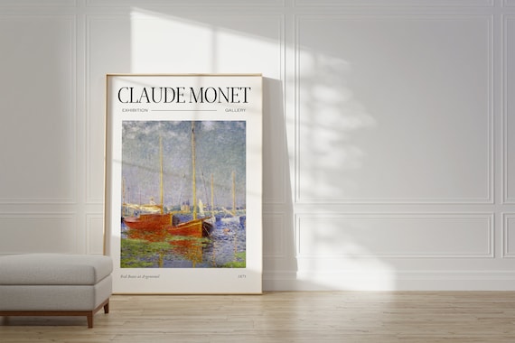 Claude Monet Poster Mid Century Modern Wall Art For Aesthetic Room Decor Monet Print As Best Friend Gift Monet Exhibition Poster