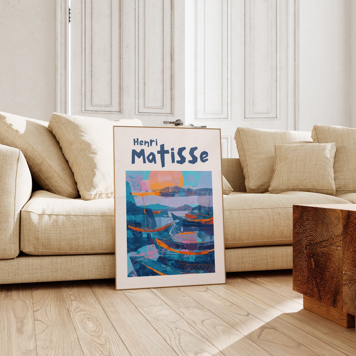 Henri Matisse Sunset Harbor Boats Orange Blue Seascape Poster - Image 2