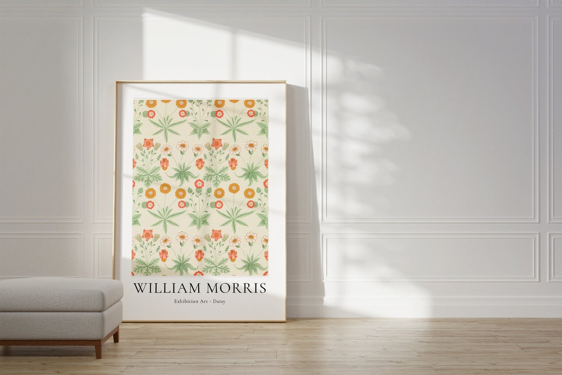 William Morris Daisy Floral Pattern Vintage Botanical Poster