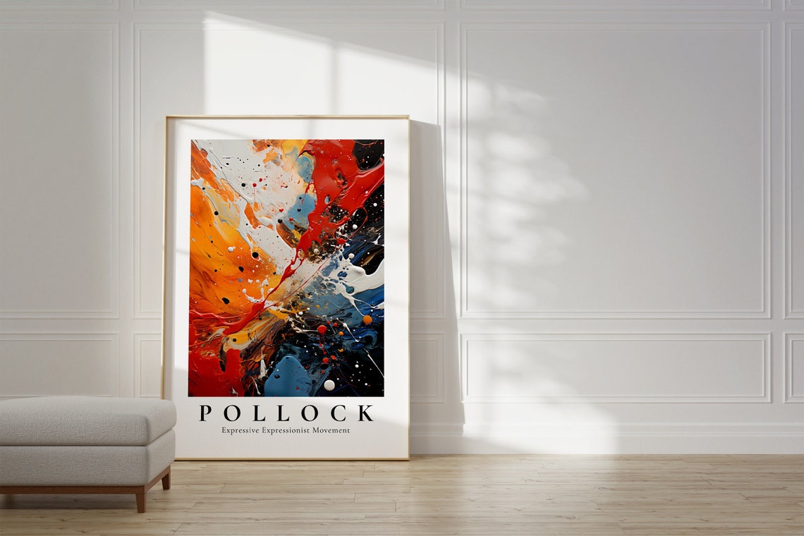 Jackson Pollock Inspired Color Splash Drip Abstract Art Poster