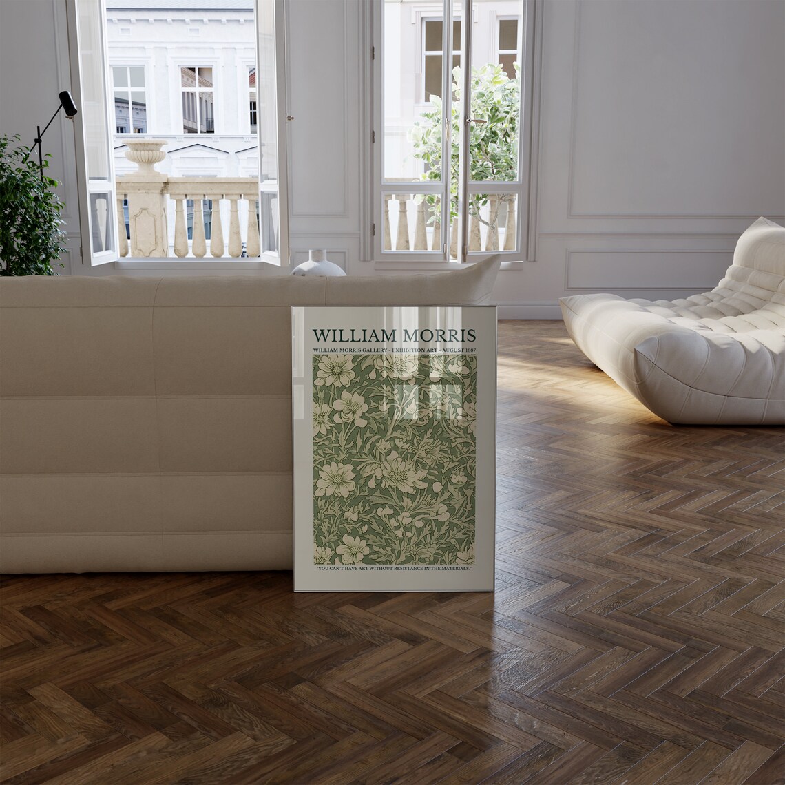 William Morris Sage Green Floral Pattern Gallery Exhibition Poster - Image 3