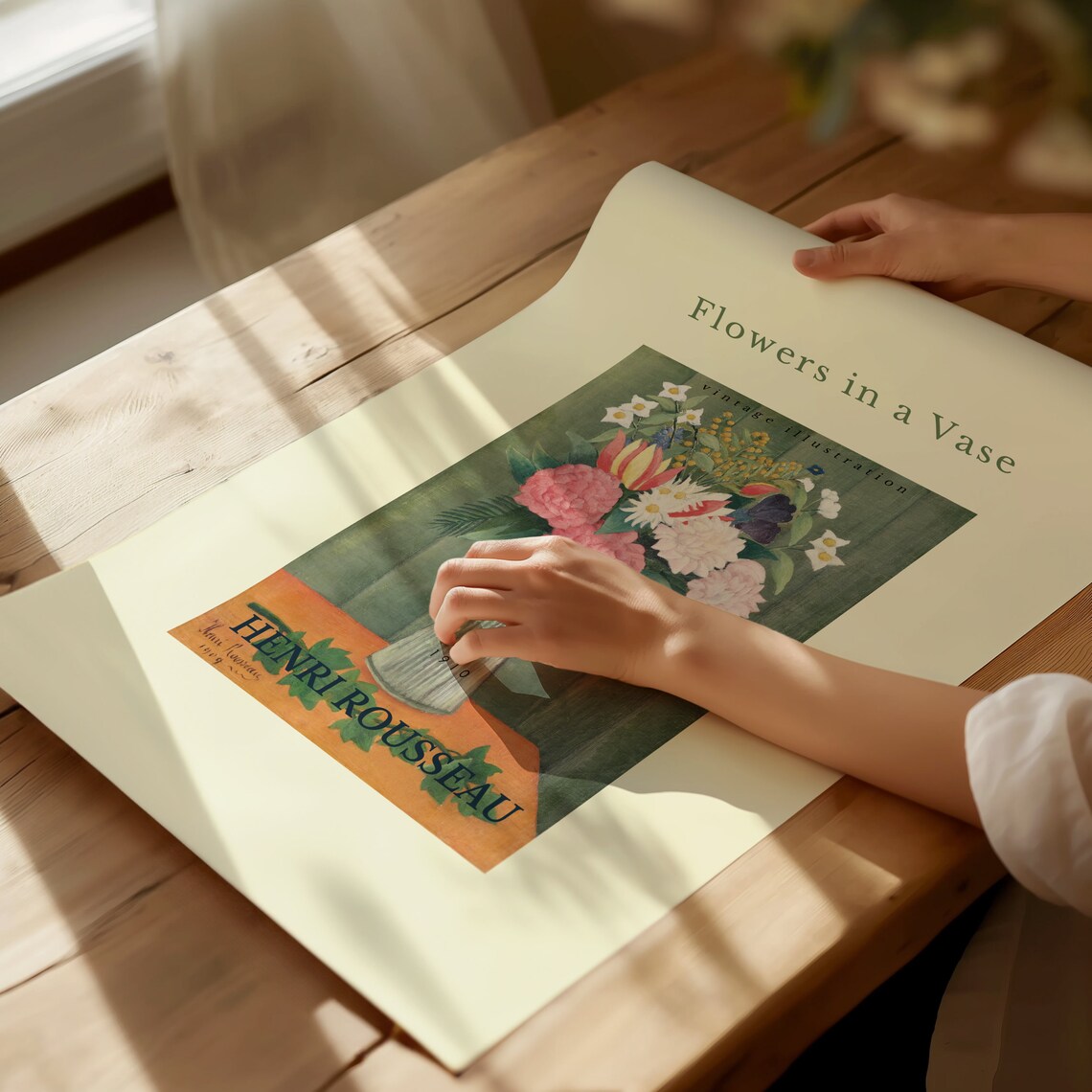 Henri Rousseau Flowers in a Vase 1910 Vintage Floral Still Life Poster - Image 3