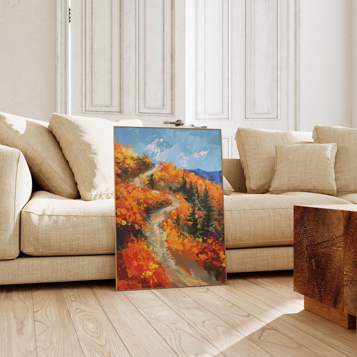 Autumn Mountain Road Fiery Fall Foliage Impressionist Poster - Image 5