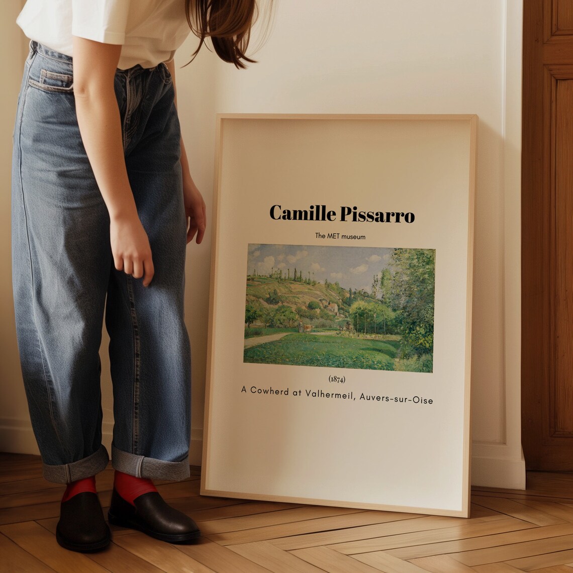 Camille Pissarro A Cowherd at Valhermeil 1874 MET Art Poster - Image 5