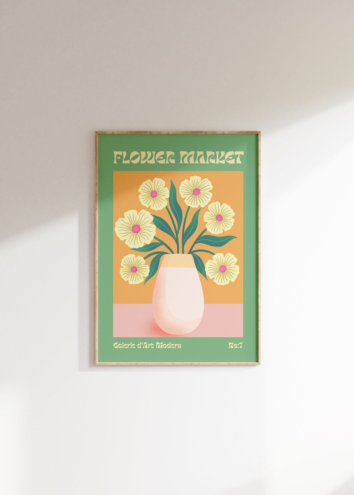Flower Market Poster, Modern Scandinavian Floral Art Print
