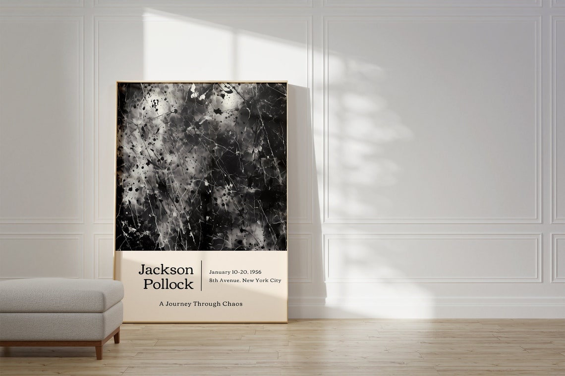 Jackson Pollock A Journey Through Chaos 1956 Exhibition Poster
