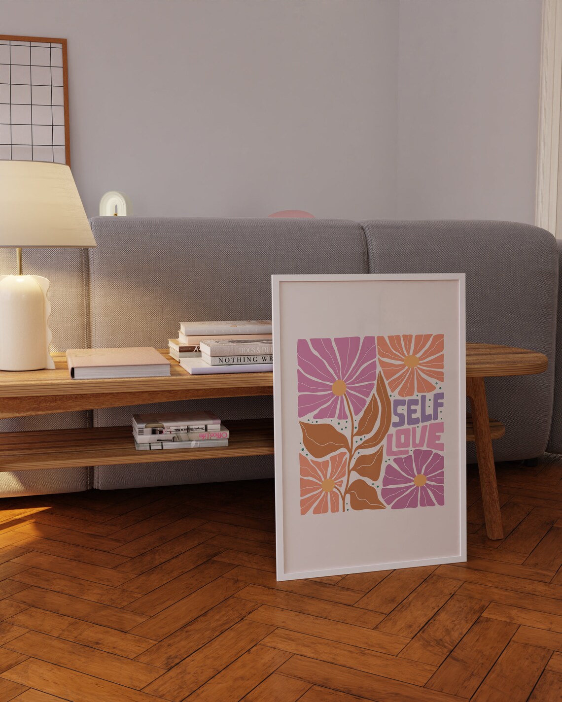 Self Love Retro Flowers Groovy Positive Affirmation Boho Poster - Image 3