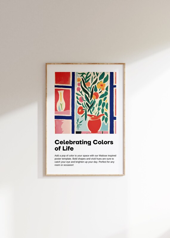 Matisse Inspired Red Pitcher Orange Blossom Still Life Poster
