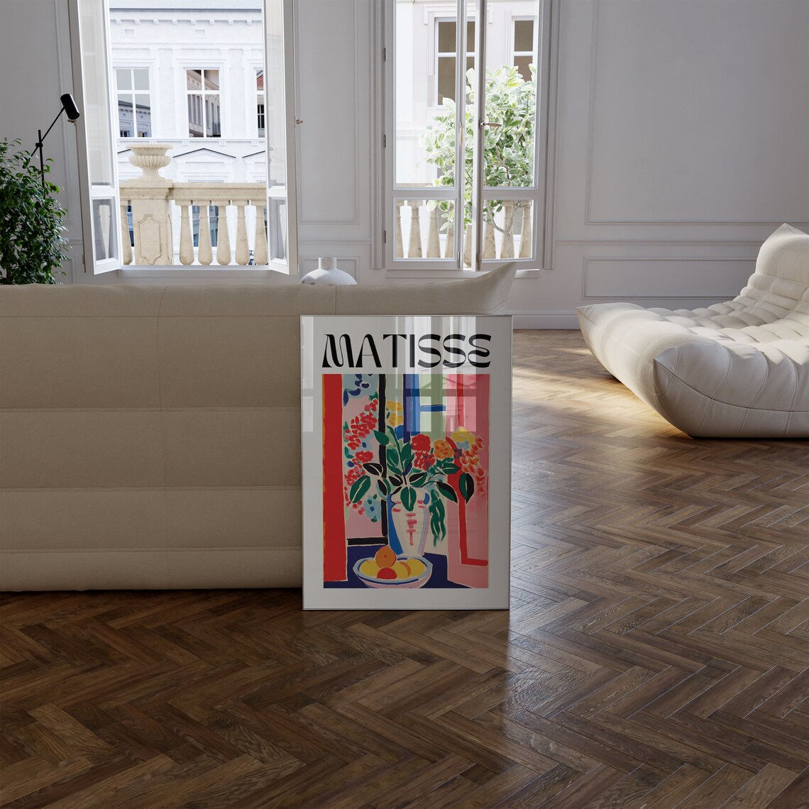 Henri Matisse Colorful Bouquet Citrus Bowl Window Scene Poster - Image 3