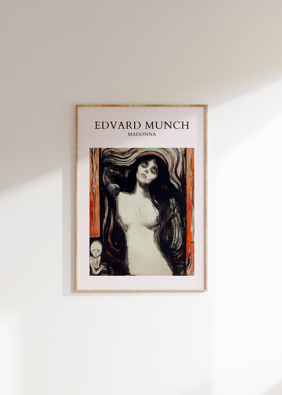 Edvard Munch Madonna Poster Edvard Munch Print Exhibition Poster Vintage Mid Century Wall Art Decor Modern Scandinavian Abstract