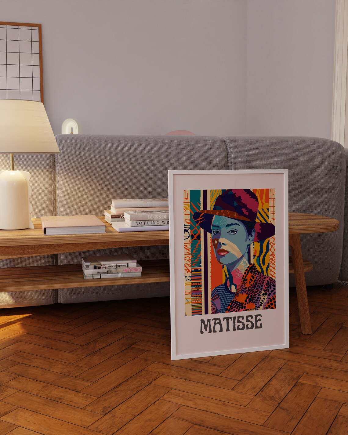 Henri Matisse Stylized Woman Wide Brim Hat Modern Portrait Poster - Image 3