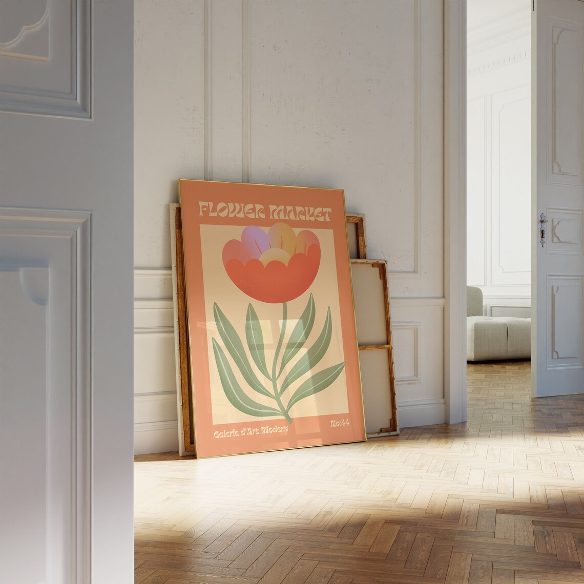 Flower Market No 44 Orange Ombre Bloom Burnt Orange Floral Poster - Image 2