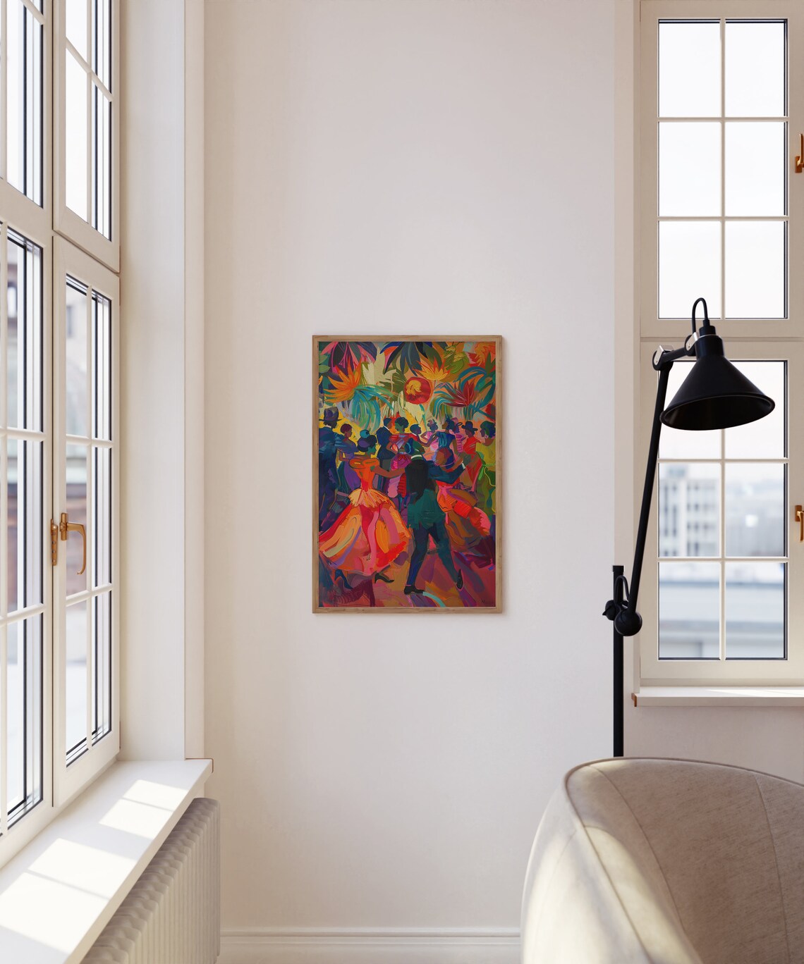 Tropical Salsa Dance Party Couples Palm Leaves Vibrant Poster - Image 4