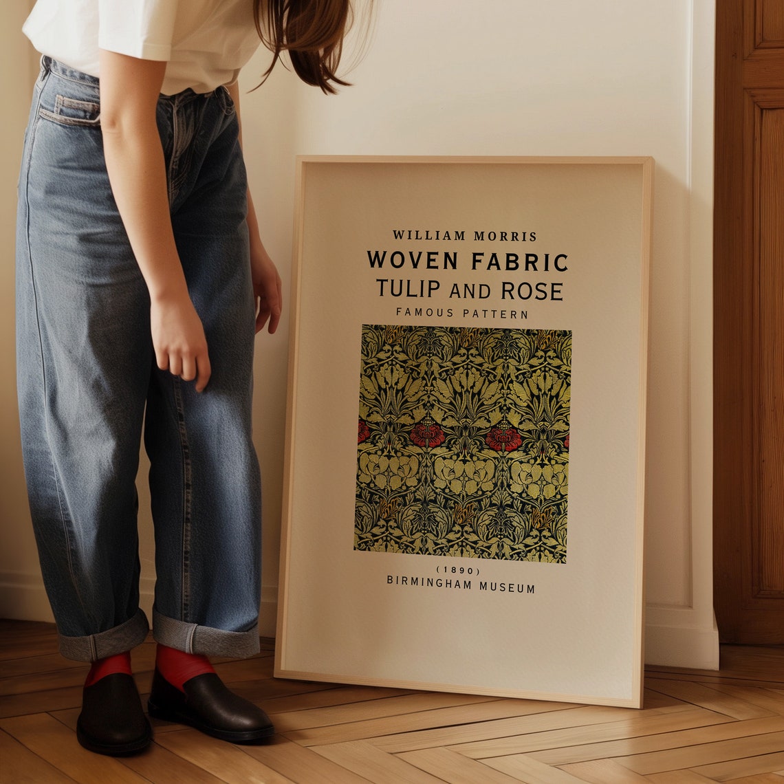 William Morris Tulip and Rose 1890 Woven Fabric Pattern Poster - Image 3