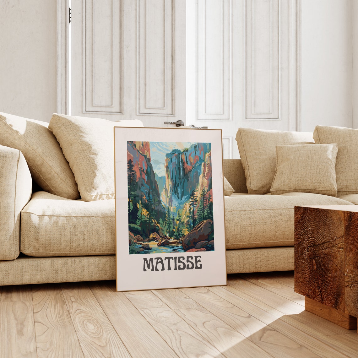 Matisse Mountain Valley Waterfall River Wild Cliffs Art Poster - Image 2