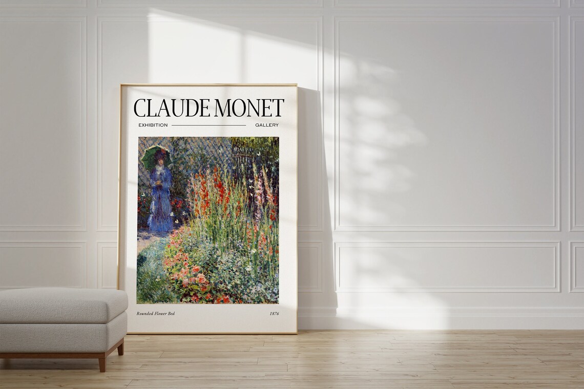 Claude Monet Rounded Flower Bed 1876 Blooming Garden Scene Poster