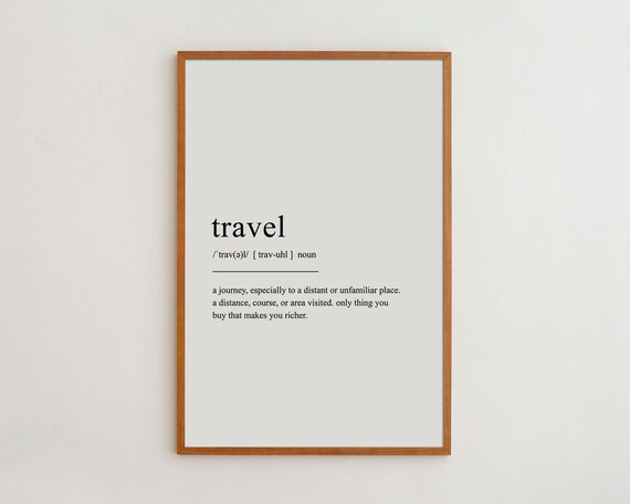 Travel Definition Scandinavian Black And White Art Print