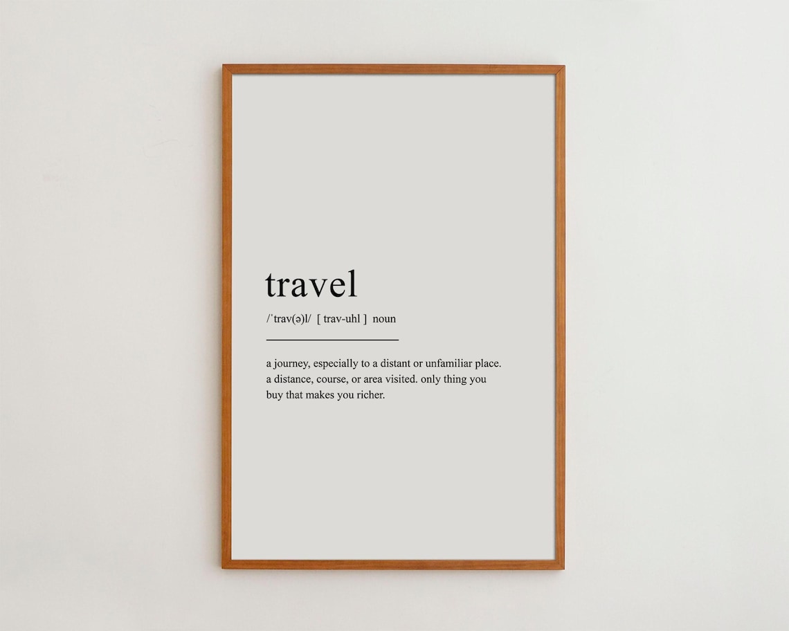 Travel Definition Scandinavian Black And White Art Print