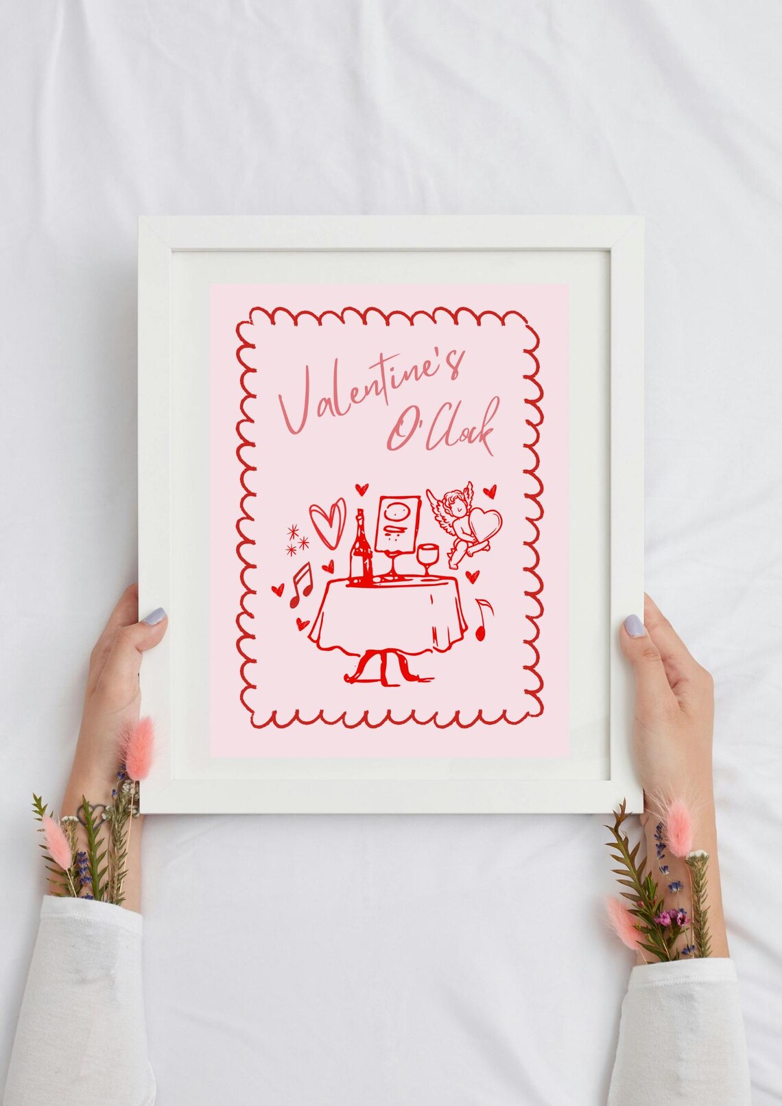 Valentines Oclock Art Print, Romantic Decor - Image 2