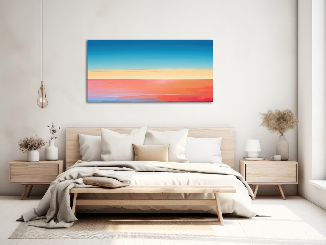 Shoreline Mirage Panoramic Sunset Abstract Beach Sky Gradient Wall Art Poster - Image 2
